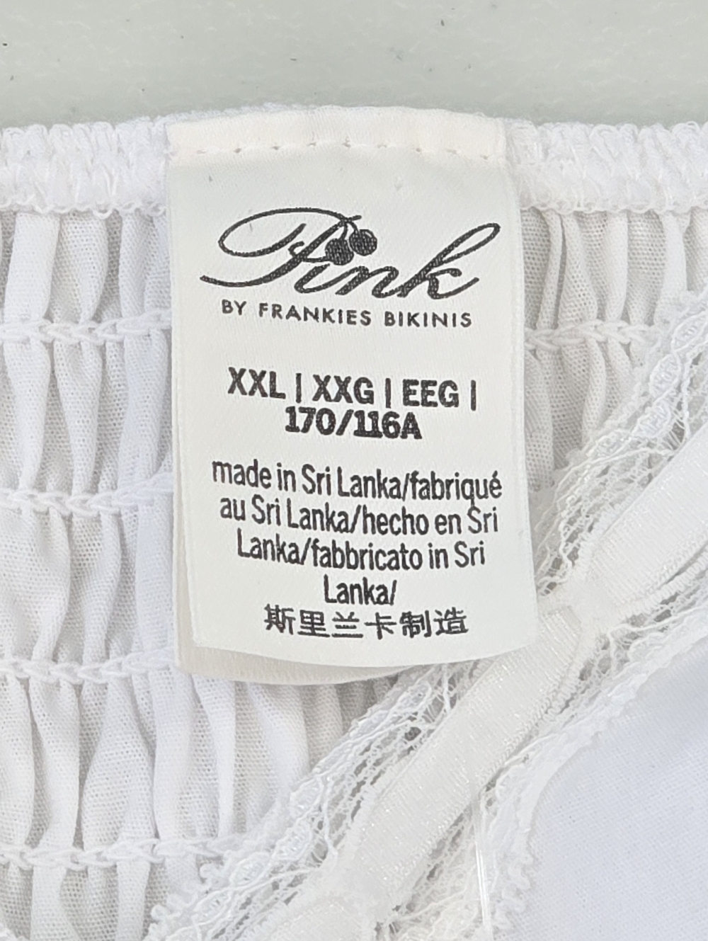 VS PINK x Frankies Bikinis White Cotton Poplin Lace & Ribbon Trim Maxi Dress XXL - Picture 6 of 11